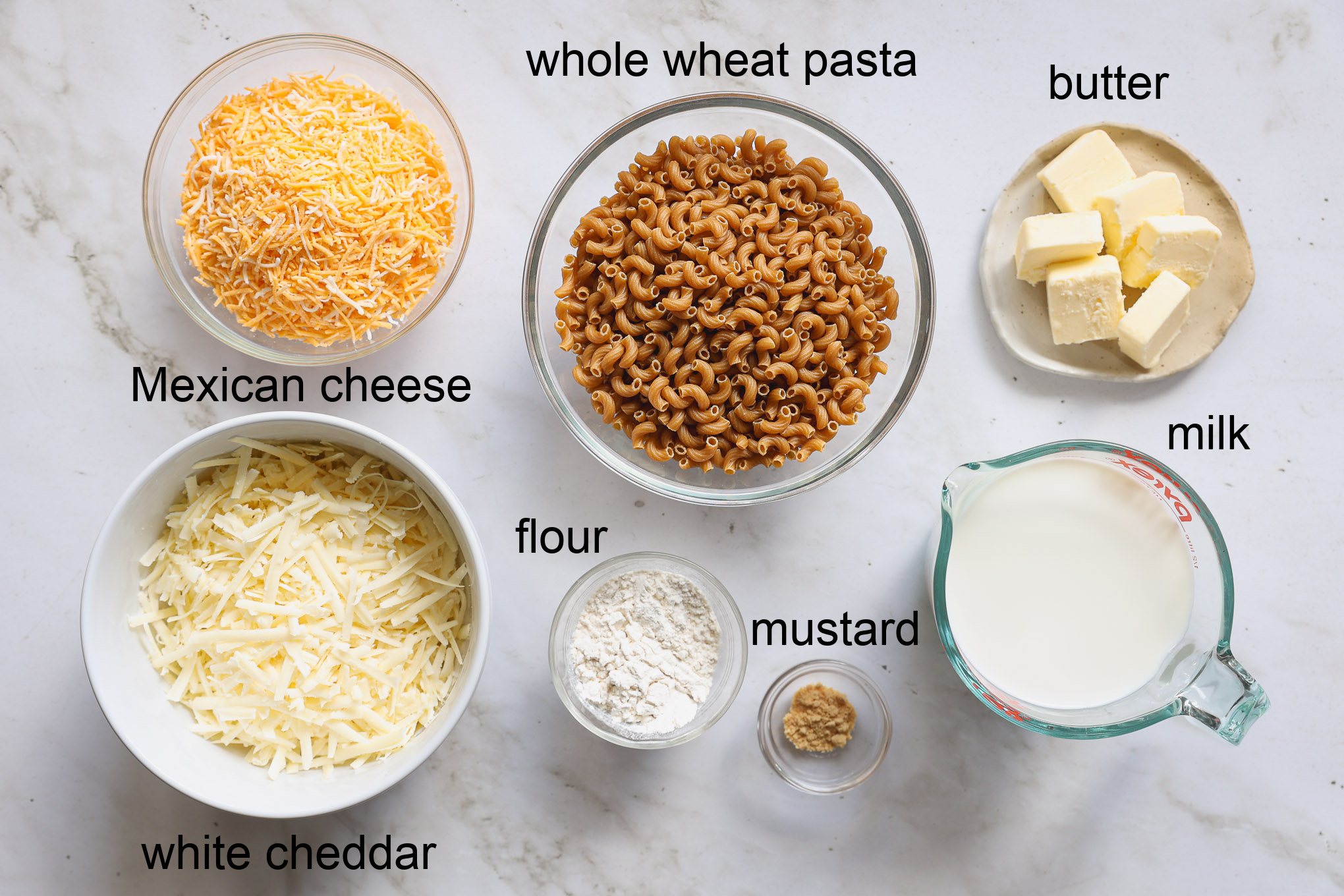 ingredients for stovetop mac and cheese