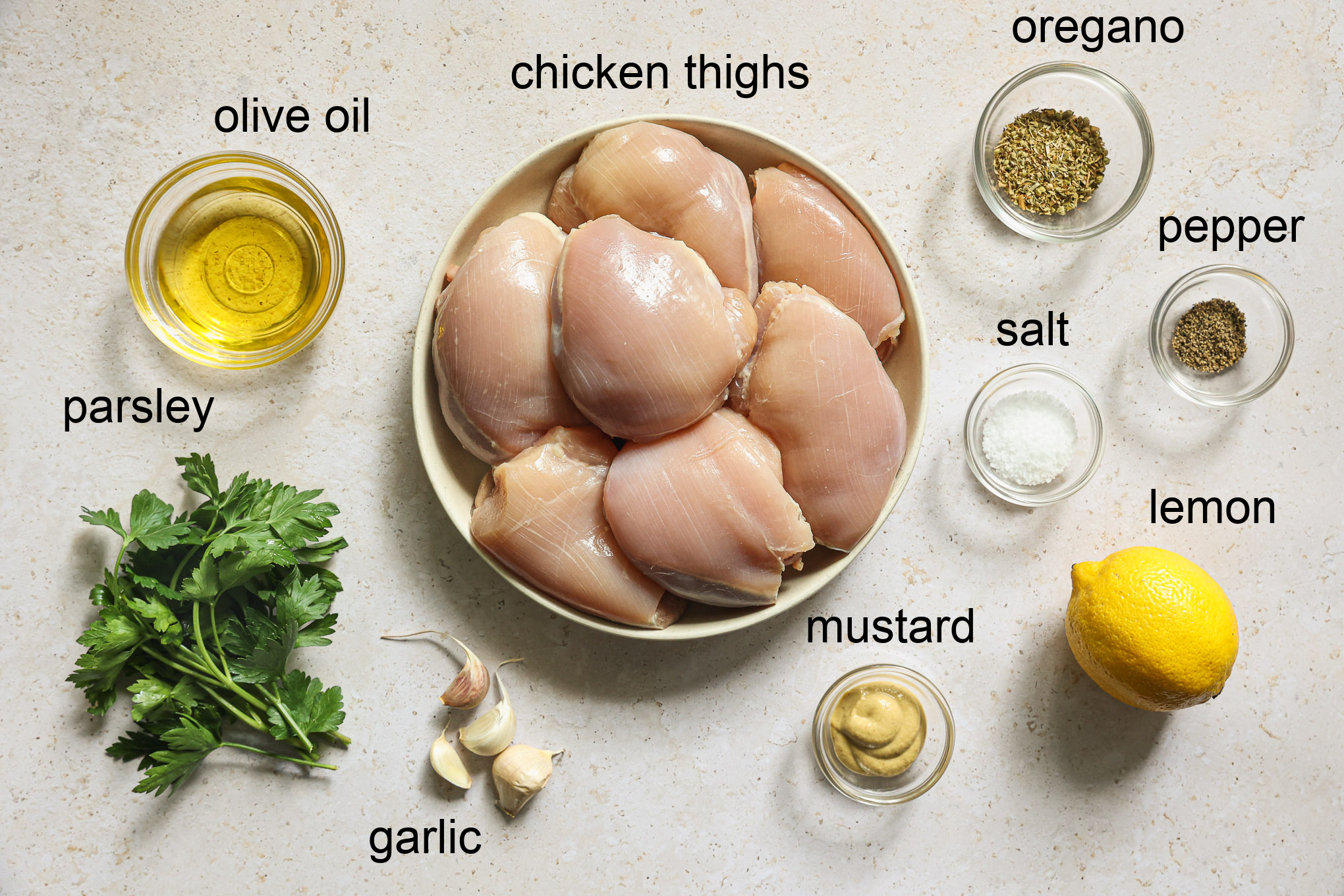 ingredients for chicken skewers recipe.