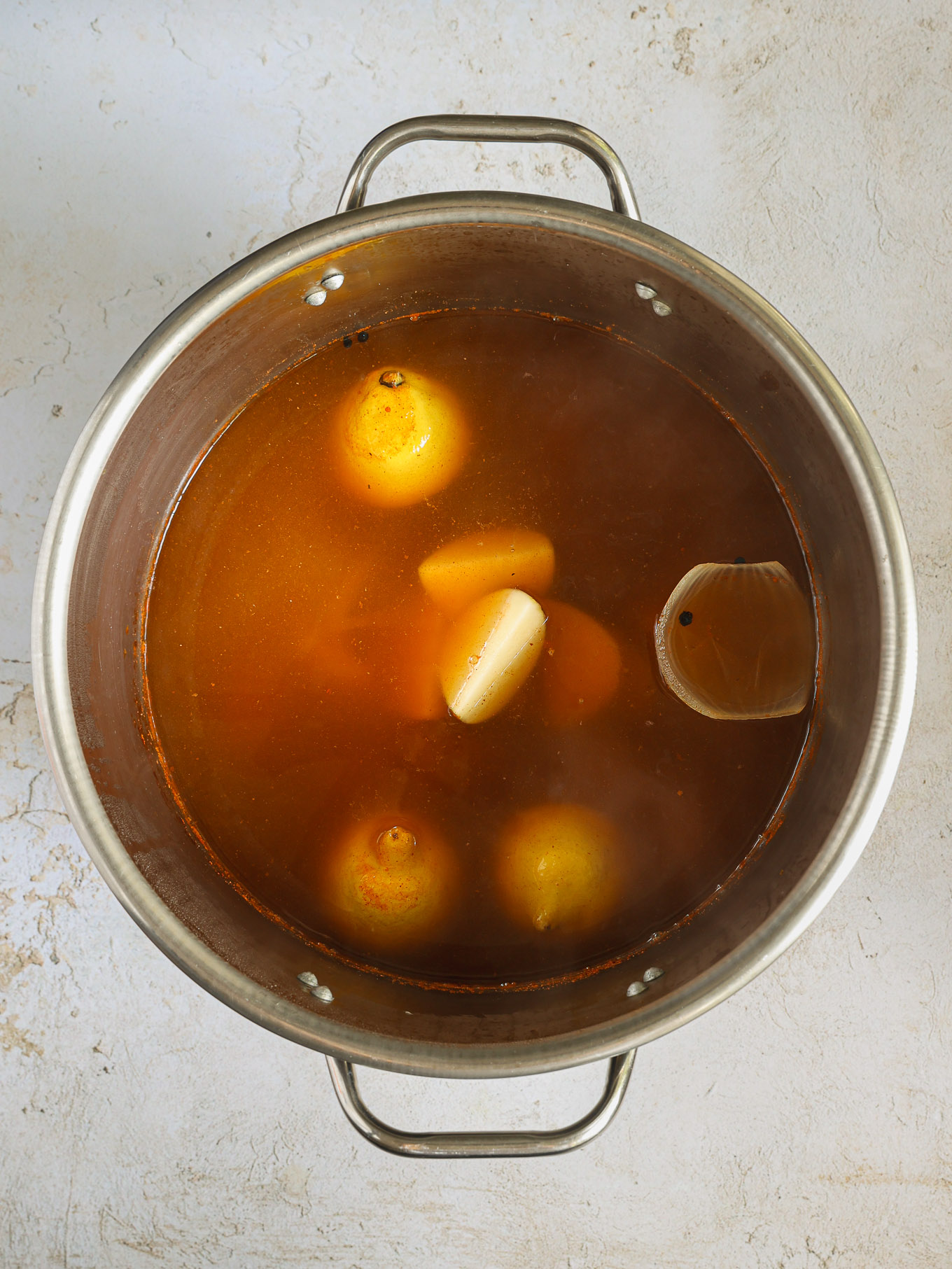 potatoes in broth.