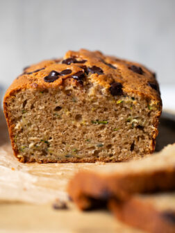 sliced zucchini bread.