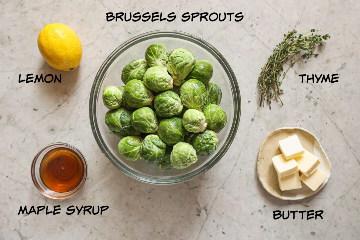 ingredients for roasted brussels sprouts.
