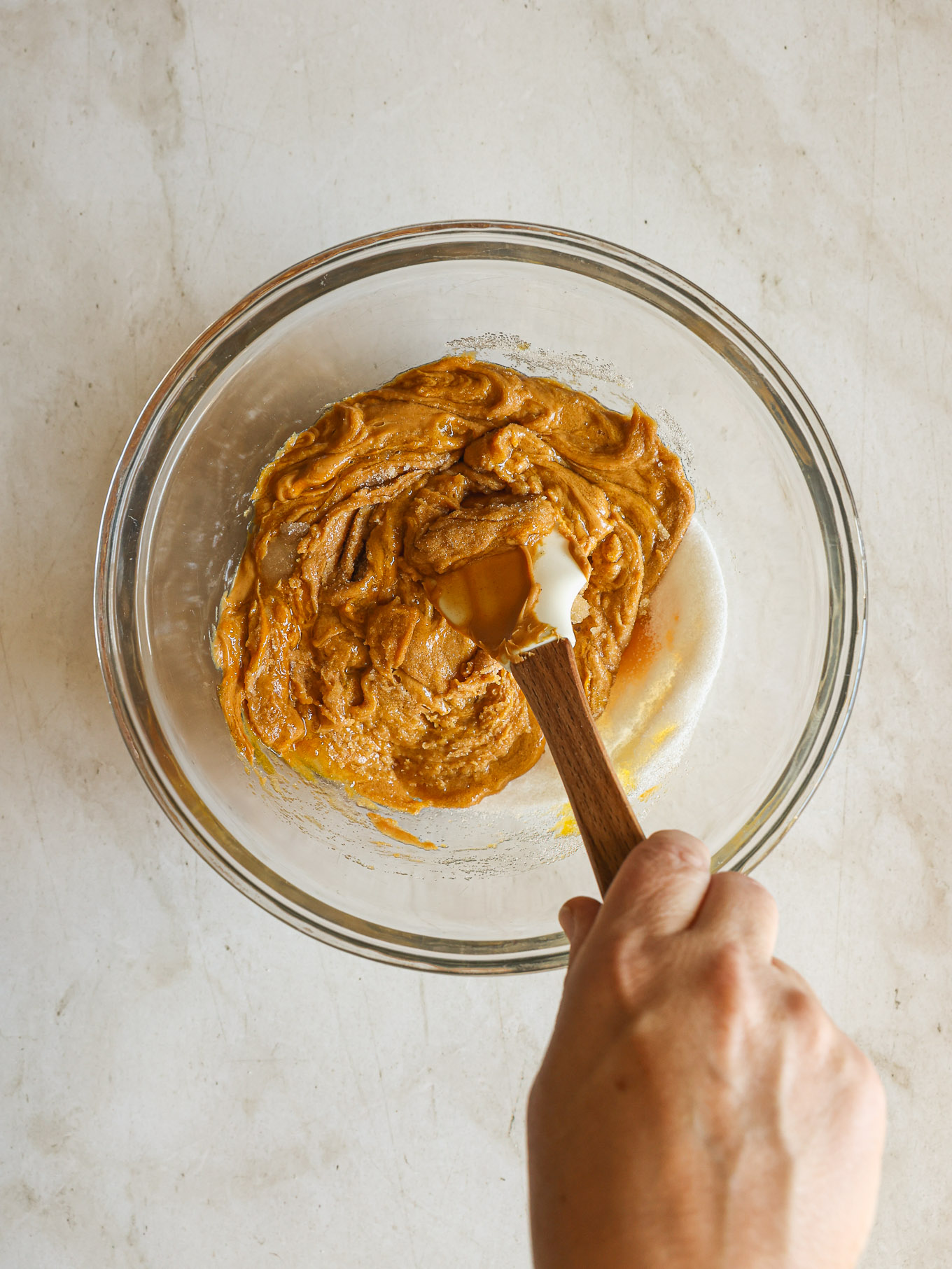 cookies batter in a mixing bowl.