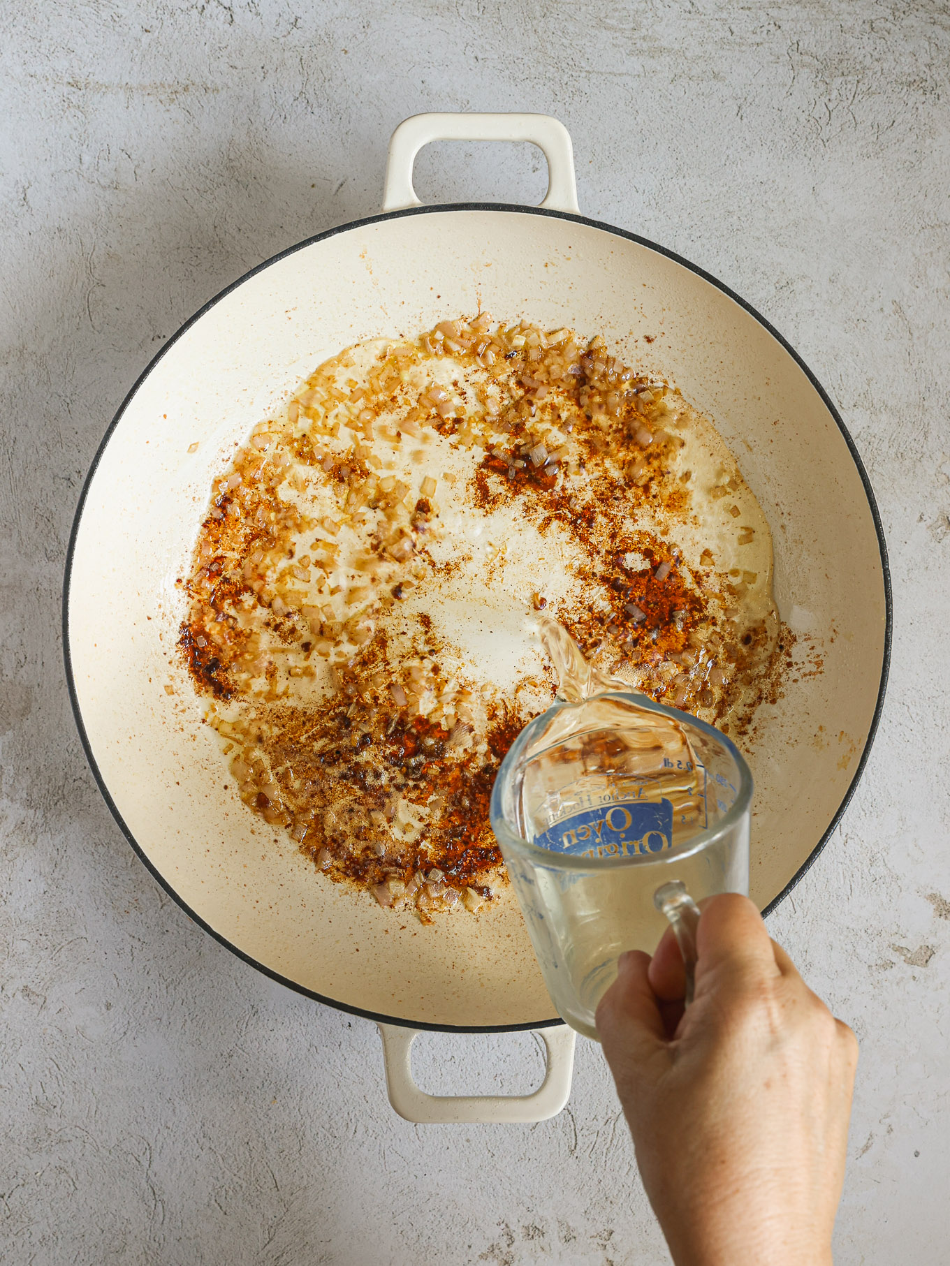 pan deglazed with wine.