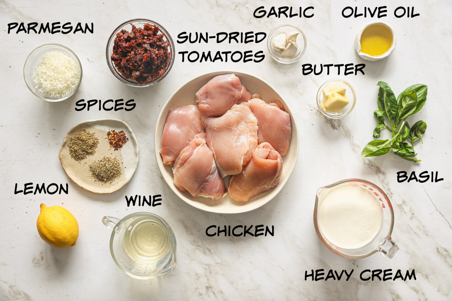 ingredients for marry me chicken.