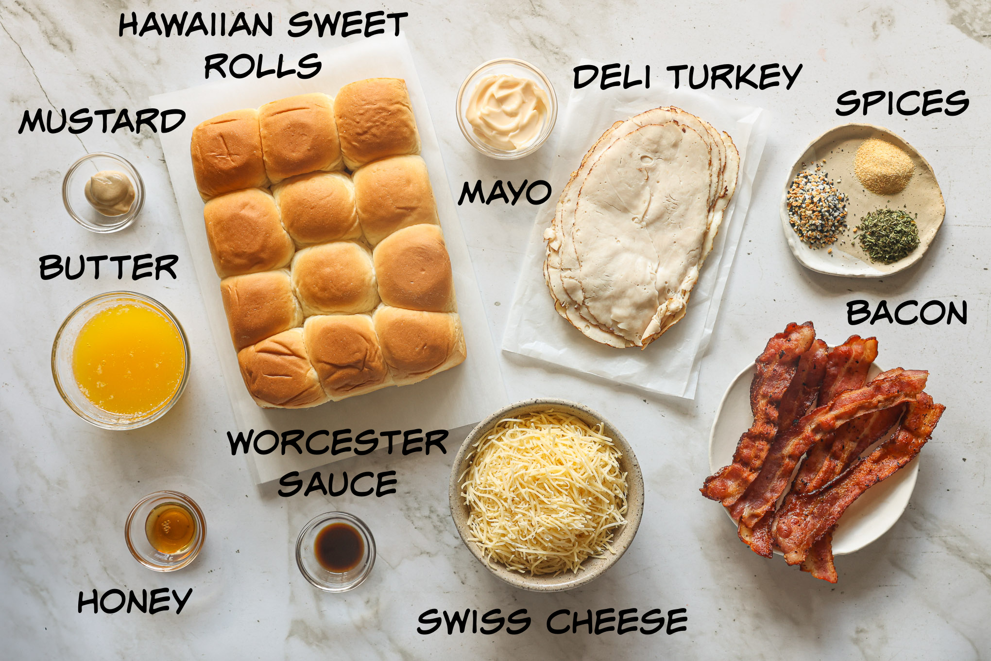 ingredients for turkey sliders.