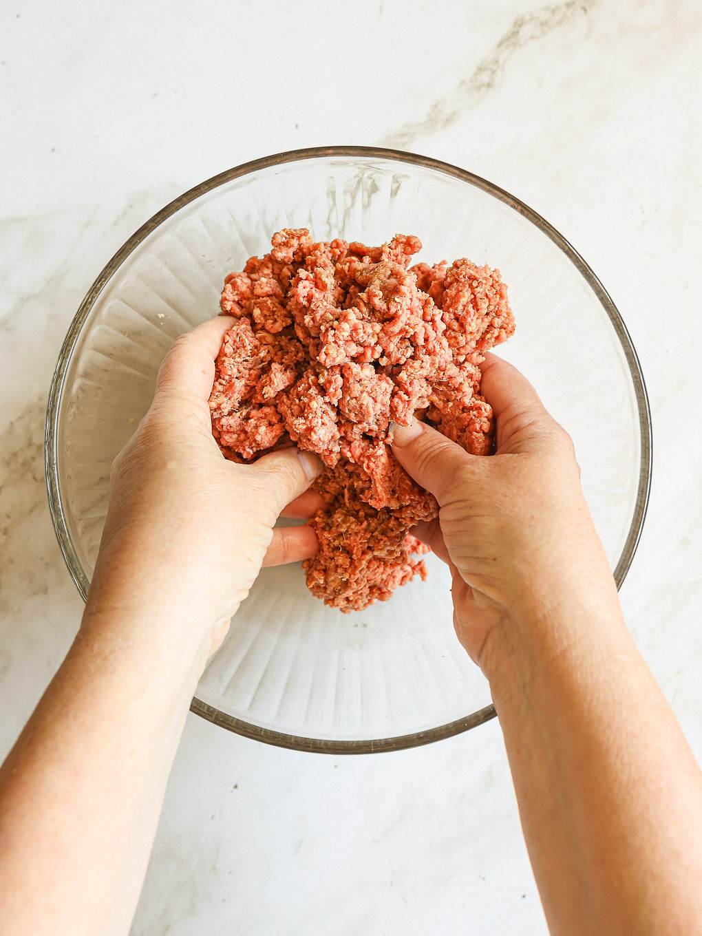 mixed ground beef mixture in a bowl.