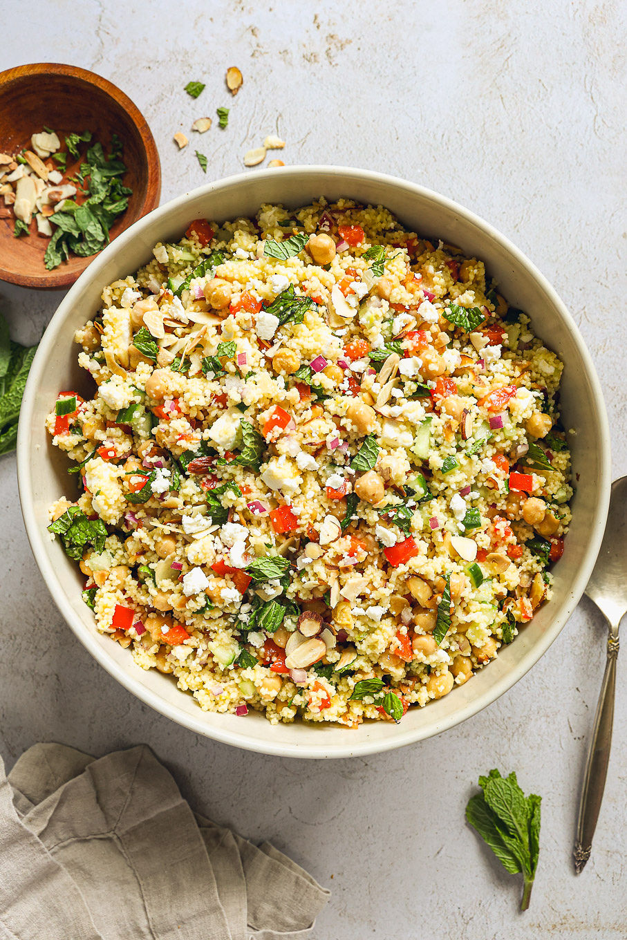 couscous salad recipe in a bowl.