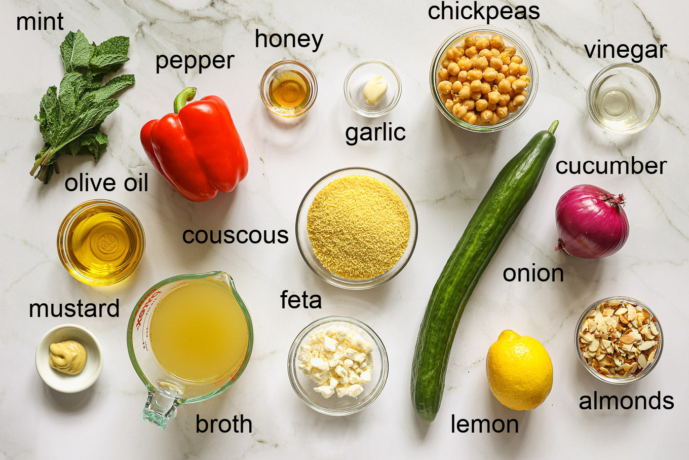 ingredients for couscous salad.
