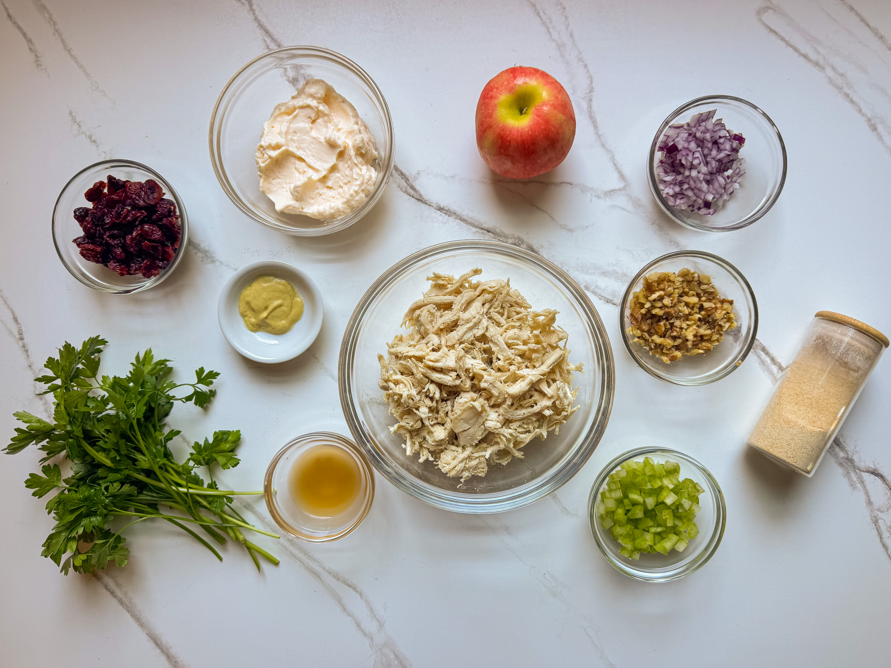 ingredients for fall chicken salad.